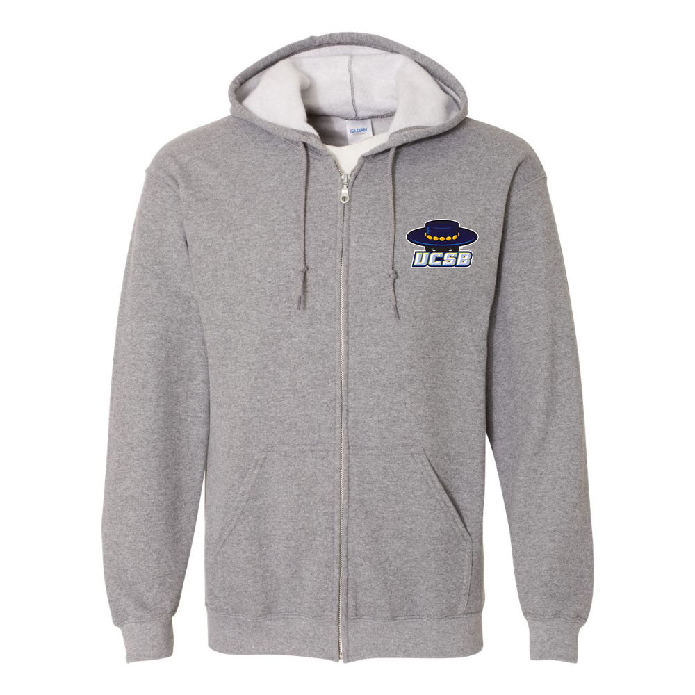 Men's UCSB Gauchos Gildan  Heavy Blend Full Zip Hooded Sweatshirt